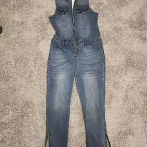 New York & Company Blue Denim Overall. New Jumpsuit